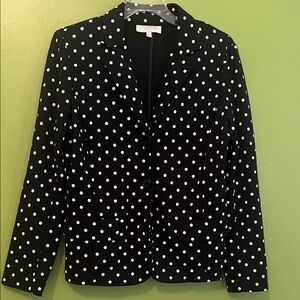 EUC Talbots Black and White Polka Dot Blazer